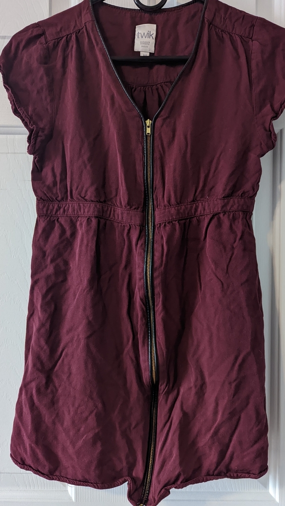 Wine-Coloured Twik Tunic Top